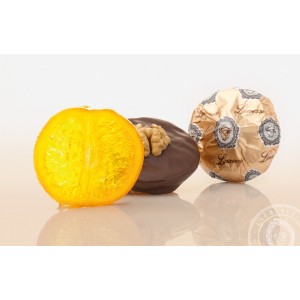 Конфета "Апельсин с грецким орехом в темном шоколаде", 1 шт.