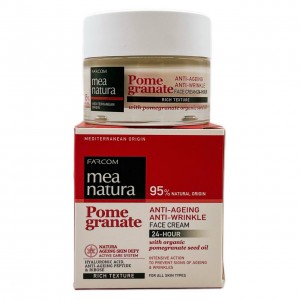 Анти-возрастной крем для лица 24-часового действия MEA Natura Pomegranate, Греция, стекл.банка, 50мл
