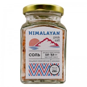 Соль розовая Гималайская крупная, ст.банка, 250г Соль розовая Гималайская крупная, ст.банка, 250г