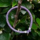 Фиолетовый комбоскини (вязаный браслет) с двумя белыми бусинами, Афон