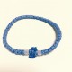 Голубой комбоскини (вязаный браслет) с двумя белыми бусинами, Афон