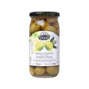 Оливки, фаршированные пастой из лимона, Греция, ст.банка, 350г