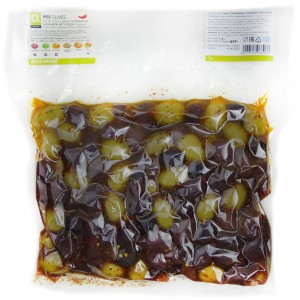 А-серия. Микс из оливок Халкидики, Каламата с перцем БУКОВО, Греция, вакуум, 1кг А-серия. Микс из оливок Халкидики, Каламата с перцем БУКОВО, Греция, вакуум, 1кг