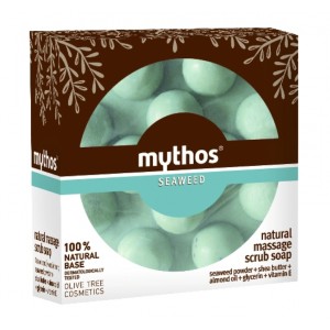 Мыло для массажа и пилинга "Mythos" с водорослями, 100г Мыло для массажа и пилинга "Mythos" с водорослями, 100г