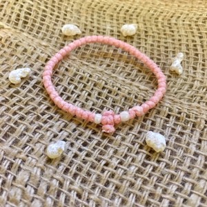 Розовый комбоскини с двумя белыми бусинами, Афон Розовый комбоскини с двумя белыми бусинами, Афон