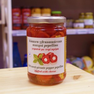 Сладко-острый перчик Pepellino, начиненный сырным кремом, Греция, ст.банка, 265г Сладко-острый перчик Pepellino, начиненный сырным кремом, Греция, ст.банка, 265г