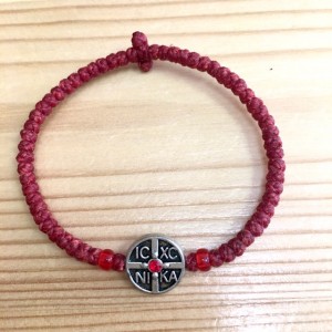 Красный комбоскини с медальоном (красная бусина), Афон