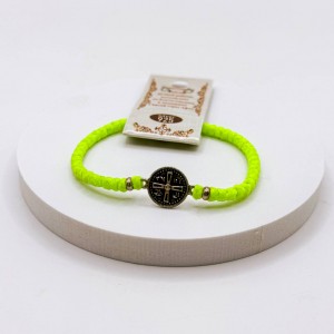 Салатовый комбоскини с СЕРЕБРЯНЫМ круглым медальоном , Афон 