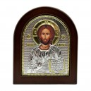 Икона "Спаситель" (107х128 мм), серебро, Греция