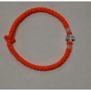 Ярко-оранжевый комбоскини с двумя белыми бусинами и крестиком, Афон