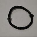 ДЕТСКИЙ черный комбоскини с двумя черными бусинами и металлическим крестиком, Афон