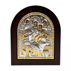 Икона "Всецарица" (107х128 мм), серебро, Греция