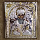 Икона "Святой Николай Чудотворец" в серебре