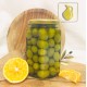Зеленые оливки битые, с лимоном, ст.банка, 450г