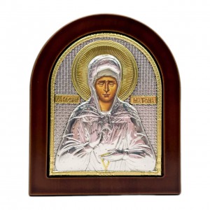 Икона "Матрона" (110х130 мм), серебро, Греция