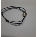 Черный браслет медальон с позолотой (Семистрельная) регулируемый ремешок, Афон