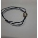 Черный браслет медальон с позолотой (Семистрельная) регулируемый ремешок, Афон