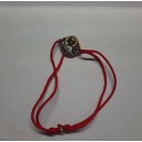 Красный браслет объемный медальон с позолотой (Ангел) регулируемый ремешок, Афон