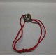 Красный браслет объемный медальон с позолотой (Ангел) регулируемый ремешок, Афон