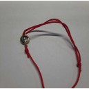Красный браслет медальон с позолотой (Николай) регулируемый ремешок, Афон