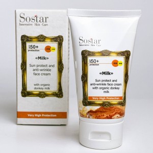 Крем против морщин с SPF 50+ с молоком ослицы Sostar, 50мл