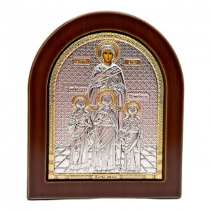 Икона "София и Вера, Надежда, Любовь" (110х130 мм), серебро, Греция