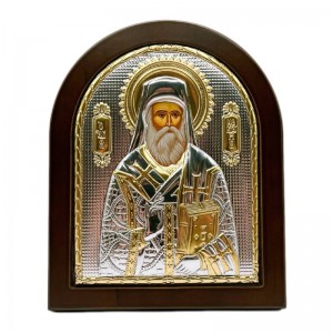 Икона "Нектарий Эгинский" (147х180 мм), серебро, Греция