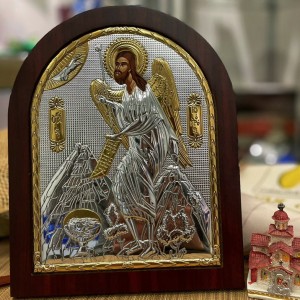 Икона "Иоанн Предтеча" (198х247 мм), серебро, Греция Икона "Иоанн Предтеча" (198х247 мм), серебро, Греция