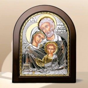 Икона "Святое семейство" (198х247 мм), серебро, Греция Икона "Святое семейство" (198х247 мм), серебро, Греция