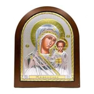 Икона "Казанская" (198х247 мм), серебро, Греция