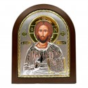 Икона "Спаситель" (198х247 мм), серебро, Греция