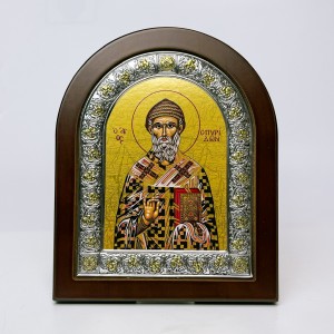 Икона "Св. Спиридон Тримифунтский" (147х180 мм), шелкография