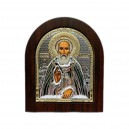 Икона "Сергий Радонежский" (107х128 мм), серебро, Греция