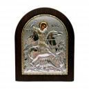 Икона "Святой Георгий"(147х180 мм), серебро, Греция. Классический стиль