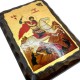 Икона Святой Георгий (фигурные края), 14х20 см, дерево, Греция