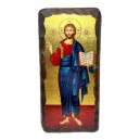 Икона Христос в рост (фигурные края), 15х30 см, дерево, Греция