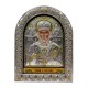 Икона Святой Николай (160х210 мм), кожаная основа со стеклом, Греция