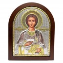 Икона "Святой Пантелеймон" (198х247 мм), Ярослав. стиль, серебро, Греция