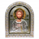 Икона Спаситель (210х260 мм), кожаная основа со стеклом, Греция