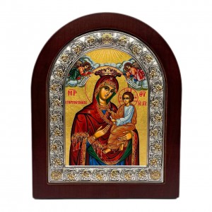 Икона Скоропослушница, 156х190 мм, дерево, серебро, Греция