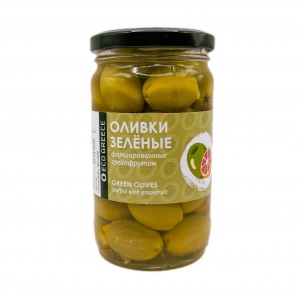 Оливки, фаршированные грейпфрутом, EcoGreece, ст.банка, 340г