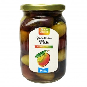 Предзаказ! Микс из премиум оливок в рассоле EcoGreece, ст.б., 750г