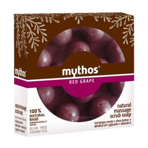 Мыло для массажа и пилинга "Mythos" с красным виноградом, 100г Мыло для массажа и пилинга "Mythos" с красным виноградом, 100г