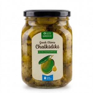 Оливки Халкидики в оливковом масле, Греция, ст.банка, 650г